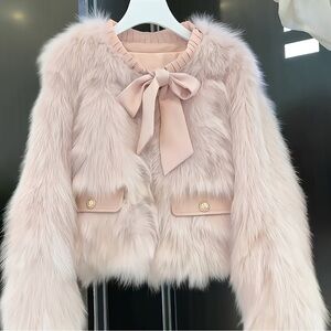 Faux Fur Pink Jacket size Large